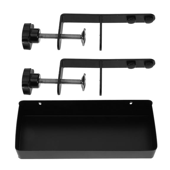 HOOWIFFY Black Metal Pegboard Shelf Clamp Organizer Box for Wall Storage and Garage Tool Holder