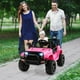 Topbuy 12V Enfants Monter sur Voiture Jeep Véhicule Électrique avec Parents à Distance Musique Klaxon Phares Fonction de Démarrage Lent Rose – image 2 sur 10