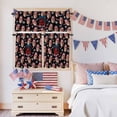 thumbnail image 5 of Happy 4th Of July Kitchen Curtains Valances 3 Piece Set, USA Flag Bow Hat Windmills Glasses Black Background Rod Pocket Tier Curtain and Valance Drapes for Small Window 24 Inch Length for Bedroom, 5 of 9