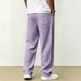 thumbnail image 4 of Pants Breathable Straight-Leg Trousers for Men Linen Pants Summer Beach Casual Palazzo Pants, 4XL, 4 of 4