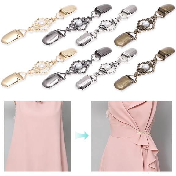 8 Pcs Cinch Clips Vintage Dress Clips Fit Shawl Sweater Waist Cincher Clip Pant Waist Tightener Clothes Clip to Tighten Dress for Women