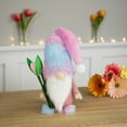thumbnail image 2 of Northlight Gnome Boy with Tulips Spring Figurine - 15" - Purple and Blue, 2 of 5
