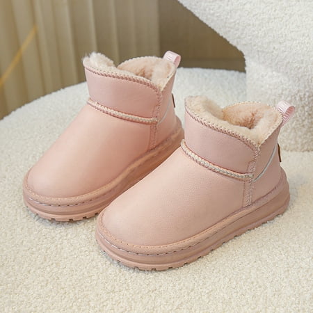 

Children‘s Snow Boots fleece-lined Thickened 2024 Winter New Boys‘ Cotton Boots Fur One Black Large Cotton Shoes for Girls