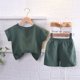 thumbnail image 2 of Odeerbi 1-8 Años Niños Trajes de Verano Algodón Lino Manga Corta Tops Pantalones Cortos Conjunto de Dos Piezas, 2 of 4