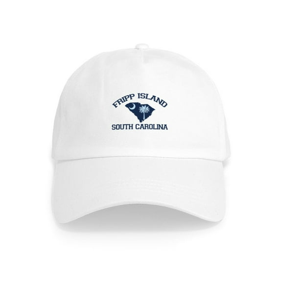 CafePress - Fripp Island Map Design Cap - Adjustable 100% Brushed Unisex Casual Cotton Baseball Cap, Beige, 1