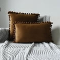 thumbnail image 1 of JFBUJC Pillowcases "Set of 2 Velvet Pillowcase with Pompoms Decorative Pillowcase", 1 of 4