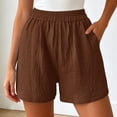 thumbnail image 2 of Women's Casual Shorts Solid Color Straight Leg High Waist Loose Pants Flowy Lounge Pant With Pockets, 2 of 5