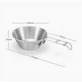 thumbnail image 2 of Dsseng 3Pcs Travel Cup Camping Tableware Equipment Bowl Set Backpacking 304 Stainless Steel Carry Fold Sturdy Measuring, 2 of 6