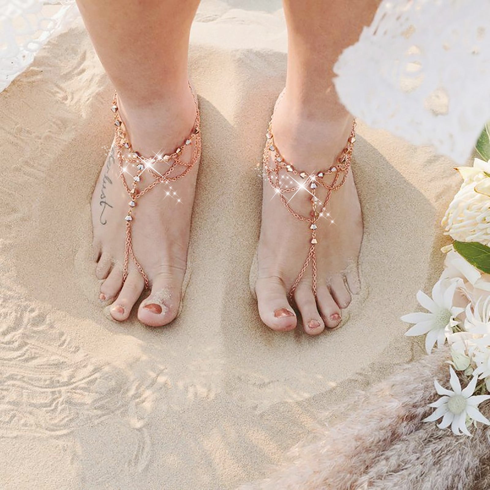 Modyle 3pcs/set Anklets for Women Foot Accessories Summer Beach