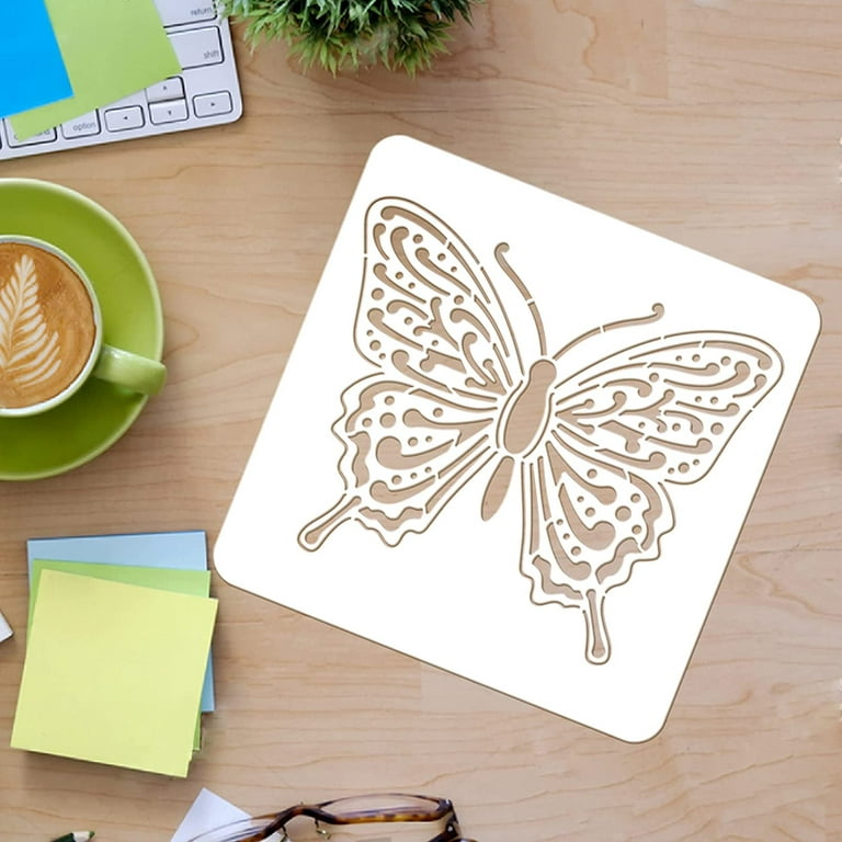 TEHAUX 20 Pcs Pp Hollow Drawing Board Butterfly Template Stencil Reusable  Planner Template Stencil Drawing Templates Drawing Stencils Painting  Stencil