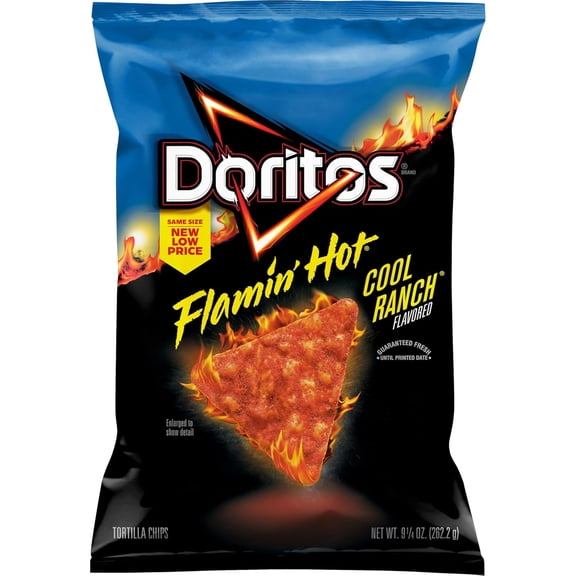 Doritos Tortilla Chips Flamin' Hot Cool Ranch, 9.25 Oz ( PACK OF 2 )