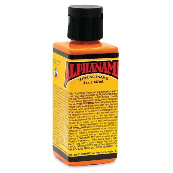 Alpha6 Alphanamel Lettering Enamel - Alpha Orange, 147 ml, Bottle