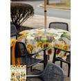 thumbnail image 4 of Outdoor Tablecloth with Umbrella Hole and Zipper, Spring Gnomes Square Table Cloth 54x54 Inch Waterproof Tablecloth, Retro Botanical Flowers Leaves Butterfly Picnic Table Cover for Patio Camping, 4 of 7