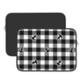 thumbnail image 3 of Bingfone Anchor Black Tartan Plaid Laptop Sleeve Case 13 Inch, 360° Protective Computer Carrying Bag, 3 of 9