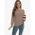 thumbnail image 3 of Women's Fall Puff Long Sleeve Tunic Tops Pleated Crew Neck Shirts Blouses Casual Loose T-Shirts, 3 of 4