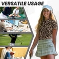 thumbnail image 6 of Garronmavis Golf Tennis Shirt Women Short Sleeve Collar Shirts Casual Athletic Shirts Athletic Hiking Running Workout Tops Womens Animal Print Golf Shirt, Lepoard Print, Size XS, 6 of 7