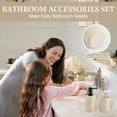 thumbnail image 3 of Bathroom Accessories Set, 2 Piece Resin Bathroom Accessory Set with Soap Dispenser and Toothbrush Holder for Modern Bathroom Decor (Beige), 3 of 4