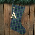 thumbnail image 3 of Celtic Blue Tartan Quilted Stocking with Personalized Letter Charm by Marilee Home, 3 of 8