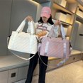 thumbnail image 2 of Bolsa de viaje de nailon impermeable para mujer, bolsa de mano deportiva para gimnasio, gran capacidad, para almacenamiento, 2 of 4