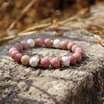 thumbnail image 3 of Pulseras de cuentas de ansiedad para mujer, joyería, pulsera de cristal de piedra curativa, alivio del estrés, cuentas de yoga, pulseras de chakras, regalos para mujeres, rosa, 3 of 5