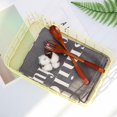 thumbnail image 4 of Wrought Iron Storage Basket Sundries Storage Box Desktop Girl Heart Cute Blue Grid Dormitory Net Red Iron Basket, 4 of 8