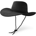 thumbnail image 5 of Sunjoy Tech Men Women Cowboy Hat, Faux Western Cowboy Hat Fedora, Outdoor Wide Brim Hat with Strap, 5 of 7