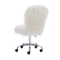 thumbnail image 4 of Pemberly Row Faux Fur Upholstered Armless Office Task Chair in Cream White, 4 of 15