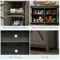 thumbnail image 4 of ChVans 70" Farmhouse Sliding Barn Door TV Stand for TVs Up to 80" TVs, Entertainment Center Console Table with Adjustable Shevles, 4 of 7