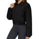 thumbnail image 2 of Chaqueta Corta Holgada para Mujer, con Cremallera, Cortavientos, Cálida, Ideal para Deportes Al Aire Libre y Correr Negro XL, 2 of 7