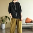 thumbnail image 2 of Chaquetas para mujer Ropa Moda coreana Chaquetas de béisbol holgadas de gran tamaño Cárdigans sólidos Abrigos de manga larga con cremallera Tops de mujer, 2 of 5