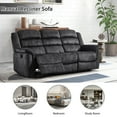 thumbnail image 6 of Bonzy Home 3-Seat Manual Reclining Sofa — Fabric Couch with Dual Manual Recliners for Living Room & Meeting Room Gray, 6 of 7