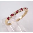 thumbnail image 3 of 2Ct Round Cut Lab-Created Red Ruby Wedding Band Ring 14k Yellow Gold Plated, 3 of 3