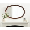 thumbnail image 7 of Kate and Laurel Hatherleigh Traditional Scalloped Oval Wall Mirror, 24 x 34, Walnut Brown, Vintage Decorative Wooden Rectangular Mirror for Use in Bathroom, Entryway, or Bedroom, 7 of 7
