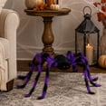 thumbnail image 4 of FufuCrick Halloween Decor, Plush Spider Prop, Fuzzy Arachnid Ornament for Indoor Outdoor Holiday Party Halloween Decorations, 11.8-inch, 4 of 7
