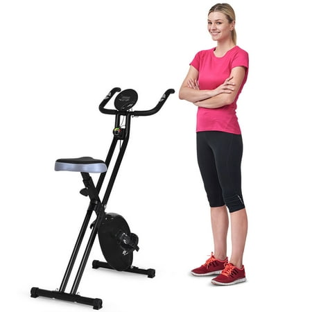 Costway Folding Magnetic Exercise Bike LCD Display 3.5lbs Resistance