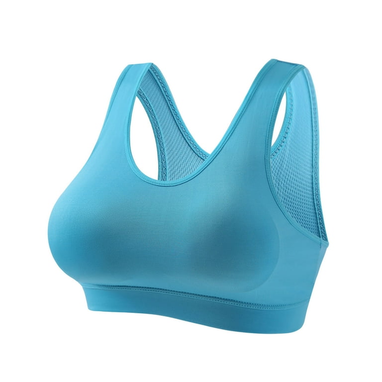 XFLWAM Sports Bras for Women Medium Support Yoga Bras Workout Bras with  Removable Pads Sky Blue XXL