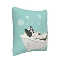 thumbnail image 2 of Bingfone French Bulldog Taking A Bath Linen Throw Pillow Covers Cushion Case Pocket Button Vintage Farmhouse Pillowcase For Sofa Couch Bed 16"X16", 2 of 9