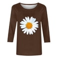 thumbnail image 4 of TAIAOJING Oversized T Shirts For Women Summer Casual Loose 3/4 Sleeve Daisy Print T Shirt, 4 of 5