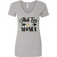 thumbnail image 3 of Inktastic Shih Tzu Mama with Flowers and Arrow Women's V-Neck T-Shirt, 3 of 5