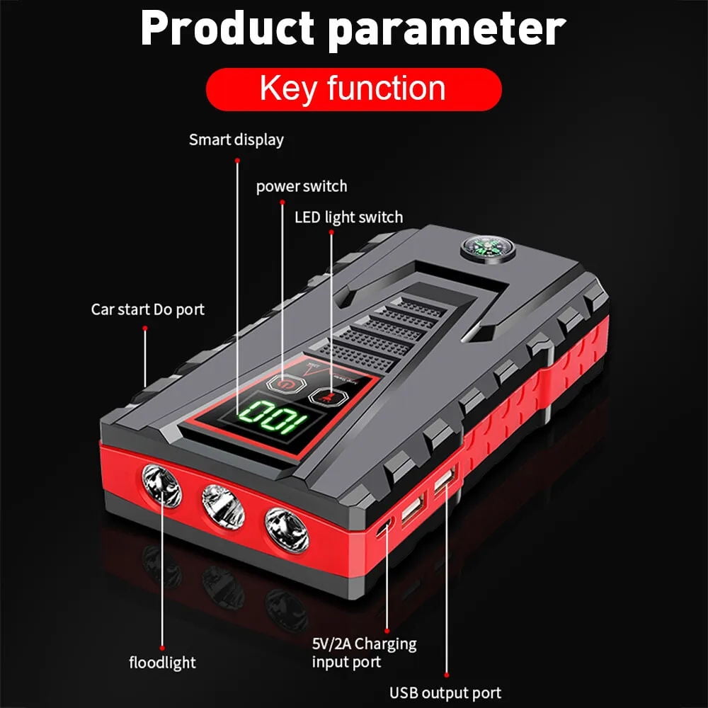 Portable Car Jump Starter 5000A Peak 99800mAh Battery Jump Starter(for All Gas or Diesel Engine) Charger Booster Powerbank Car, Portable Power Bank Charger with LED Light Powerful