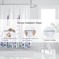 thumbnail image 6 of Lavender Shower Curtain, Purple Lavender Floral Shower Curtain Set, Watercolor Plant Leaves Flower Shower Curtains for Bathroom, Waterproof Fabric with 12 Hooks, 72 x 72 Inches, 6 of 6
