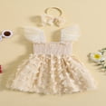 thumbnail image 2 of 2 Pcs Robe pour Filles Tout-Petits Tenues Papillon Princess Robe en Tulle avec Bandeau Robe de Fête d'Été Violette 3-4 Ans, 2 of 8