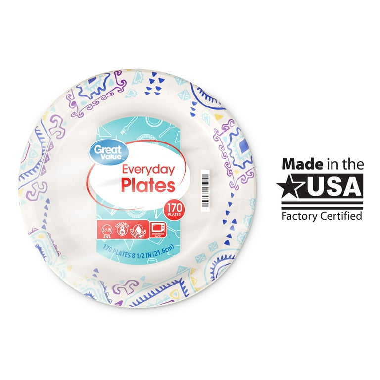 Great Value 10 Inches Heavy Duty Premium Party Paper Plates,  100 CT : Health & Household