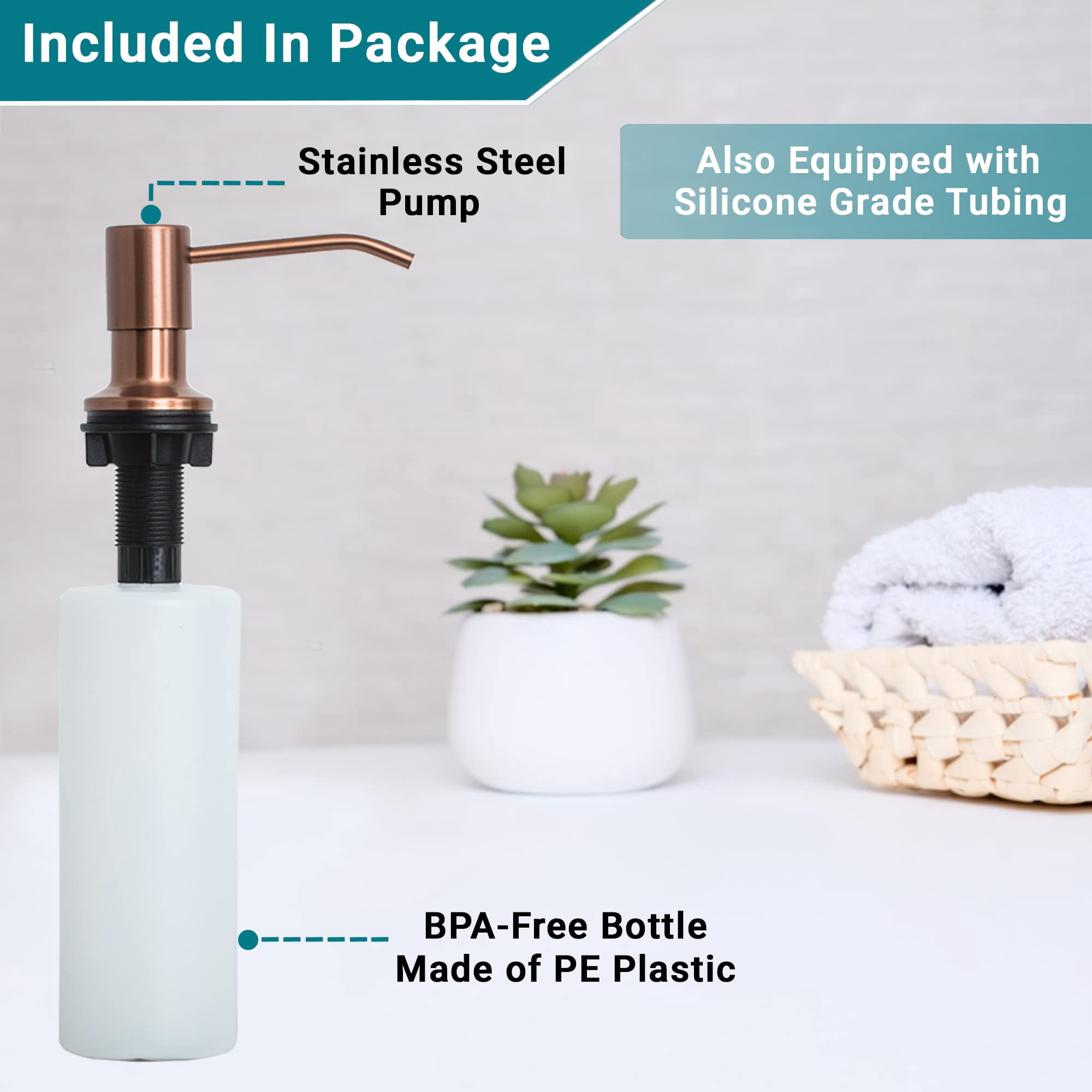 Strictly Sinks Liquid Soap Dispenser Stainless Steel Dish Soap Refillable Dispenser Bottle with Pump