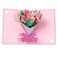 thumbnail image 1 of Tarjeta de flores plegable, exquisito, atractivo ramo, artesanía decorativa, clavel, tarjeta de felicitación 3d para festival, 1 of 5