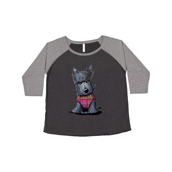 Inktastic Scottie Dog In Plaid Women's Plus Size T-Shirt