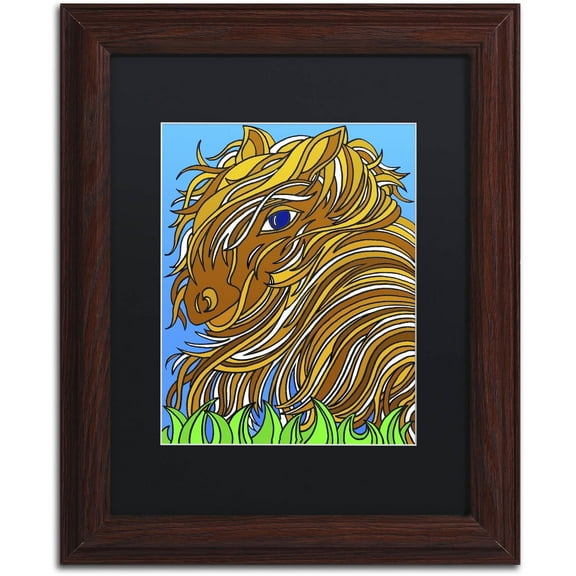 Trademark Fine Art "Harrington the Horse Alive" Canvas Art by Kathy G. Ahrens, Black Matte, Wood Frame