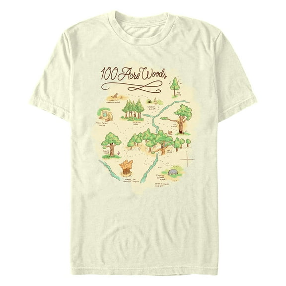 Men's Winnie the Pooh 100 Acre Woods Map Graphic T-Shirt