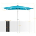 thumbnail image 3 of ACEGOSES 10 x 6.5ft LED Rectangle Outdoor Patio Deck Market Outside Table Umbrellas with Non-Fading Polyester canopy,Lake Blue, 3 of 10