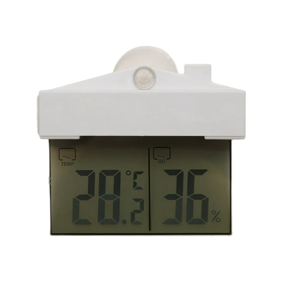 Digital Transparent Home Window Display Thermometer Hygrometer Indoor Outdoor Temperature，0k379